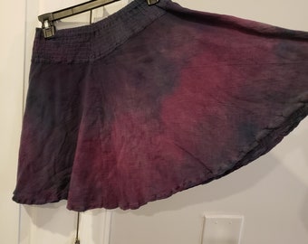 gauze skirts, stretch smocked waist, tie dye