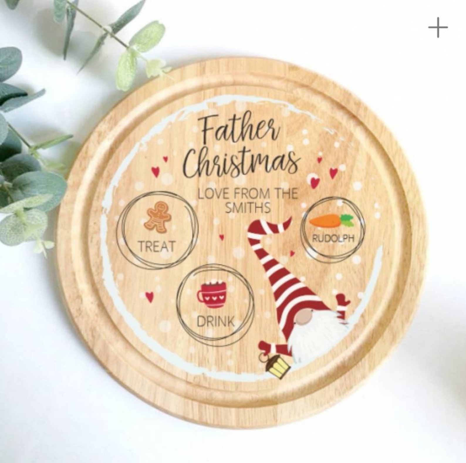 Personalised Round Christmas Eve Tray for Santa and Rudolph Etsy