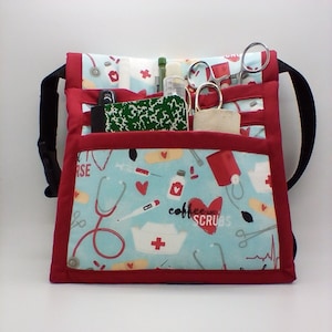 Proud nurse,coffee 6 pocket Hip Organizier Vet Tech Hip Pack, Nurse tool pack, Art Marker Pouch, RN Scrub Pocket, Nurse Utility Bag