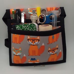 Fox&#39;s, 6 pocket Hip Organizer Bag with Belt, Vet Tech Hip Pack, Nurse tool pack, Art Marker Pouch, RN Scrub Pocket, Nurse Utility Bag