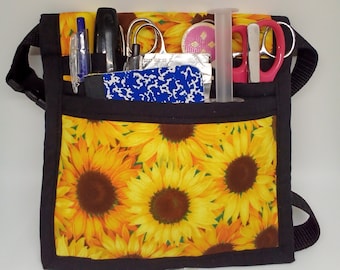 Sunflowers, colorful Hip Organizer Bag with Belt, Vet Tech Hip Pack, vet care assistant, Nurse tool pack, RN Scrub Pocket,nurse Bag, gift