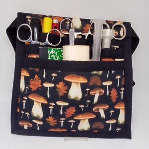 Mushrooms,Nurse vet tech organizer 6 pocket Vet Tech Hip Pack,Nurse tool pack,Art Marker Pouch, RN Scrub Pocket, Nurse Utility Bag