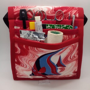 Angel fish,6 pocket Hip Organizer Bag with Belt, Vet Tech Hip Pack, Nurse tool pack, Art Marker Pouch, RN Scrub Pocket, Nurse Utility Bag
