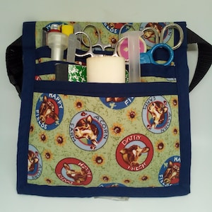 Dairy cows, farm, animal, useful, 6 pocket Hip Organizer Bag Belt, Vet Tech Hip Pack, Nurse tool pouch,RN Scrub Pocket,Nurse Utility Bag