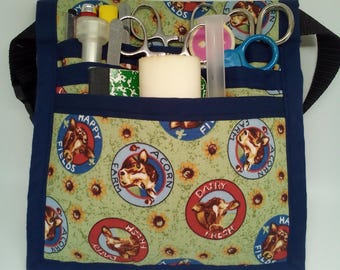 Dairy cows, farm, animal, useful, 6 pocket Hip Organizer Bag Belt, Vet Tech Hip Pack, Nurse tool pouch,RN Scrub Pocket,Nurse Utility Bag