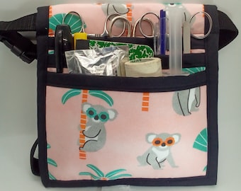 Koala Nurse Hip Pack, Palm Tree Print, 6 Pocket Organizer