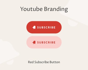 Red Youtube Subscribe Button · Subscribe Button · Youtube Branding · Rounded Button