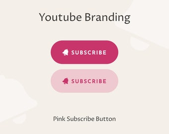 Pink Youtube Subscribe Button · Youtube Subscribe Button · Youtube Branding · Rounded Button