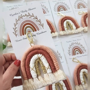 Mini macramé arc-en-ciel, Cadeaux porte-clés pour invitée, Cadeaux de mariage, Cadeaux aimantés arc-en-ciel, Cadeaux aimantés pour baby shower, Cadeaux bébé nouveau-né