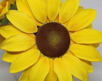 Gumpaste Sunflowers, Handmade Sugar Flowers (Set of 3)