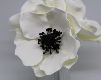 Gumpaste 3.5" Anemone Flowers, Handmade Sugar Flowers (Set of 3)