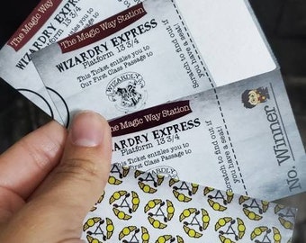 Wizard themed party train ticket Favor | Train | Bridal Shower | Baby Shower | witches | wedding