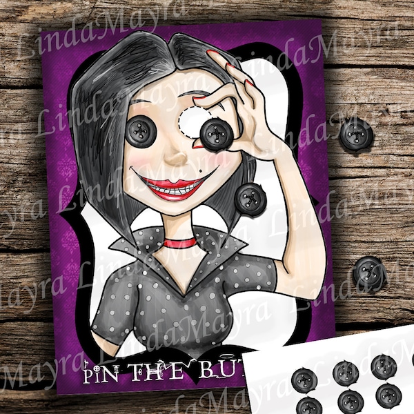 Digital Pin Game Coraline Button eyes Instant Download - No physical item