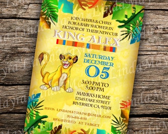 Digital Invitation Lion Jungle Theme Baby Shower  - NOT INSTANT