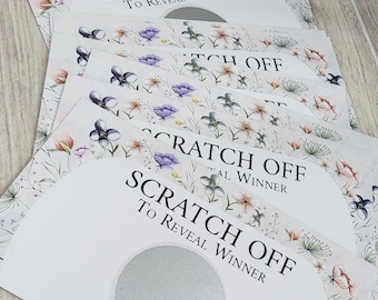 Party Favor Baby shower Bridal Shower Game | Scratch off | spring | floral | pastel Water Color