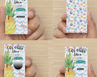 Let's Party like a pineapple theme Scratch off | Baby shower |  Bridal Shower Game | Flamingo