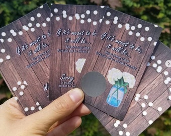 Mason Jar Rustic party Scratch off Party Favor | Bridal Shower | Baby Shower |