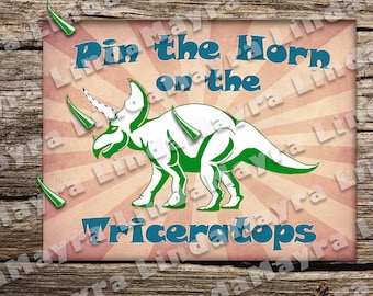 Digital Pin Game Triceratops Instant Download - No physical item Dinosaur