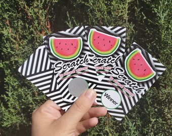 Watermelon Summer theme Scratch off | Baby shower |  Bridal Shower Game | Black and white