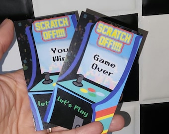 Retro arcade theme Scratch off Baby shower | Bridal Shower Game | bachelor | 80s theme