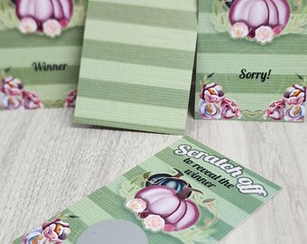 Pumpkin Fall theme Scratch off Baby shower Bridal Shower Game | summerween | ghost | Halloween | Goth