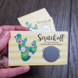 Cactus Party Favor Baby shower Gioco doccia nuziale / Scratch off / piante grasse / Nopal / Giallo