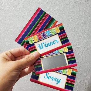 Serape Fiesta theme Scratch off Baby shower Bridal Shower Game | Papel Picado