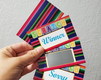 Serape Fiesta theme Scratch off Baby shower Bridal Shower Game | Papel Picado