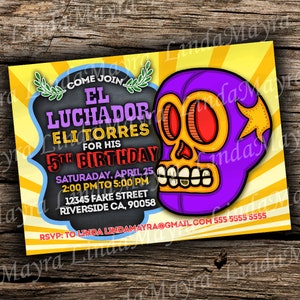 Digitale Einladung Fiesta Luchador Theme - NOT INSTANT