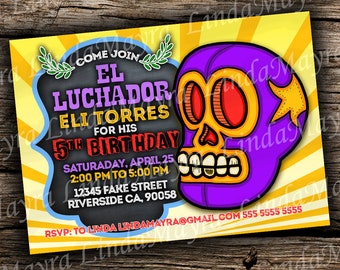 Digital Invitation Fiesta Luchador Theme - NOT INSTANT