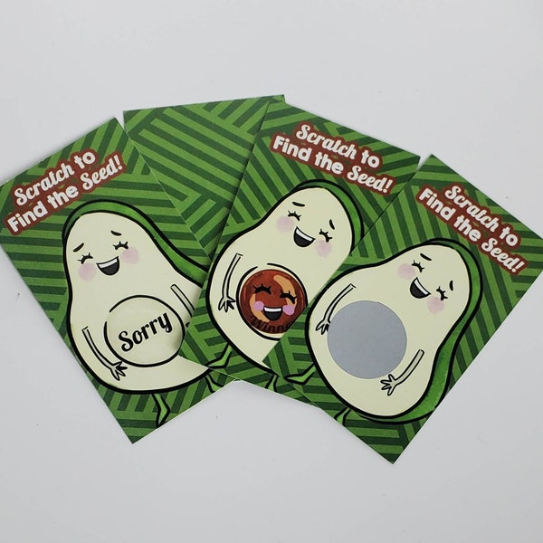 Avocado Scratch off Party Favor | fiesta | Baby Shower | holy guacamole