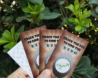 Dino Game Dinosaur Theme Birthday party Scratch off Party Favor