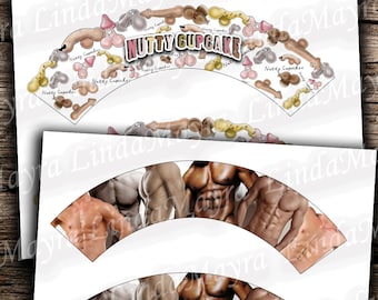 Digital Cupcake wrappers Liners Bridal Shower Bachelorette | Divorce Party | Sexy INSTANT