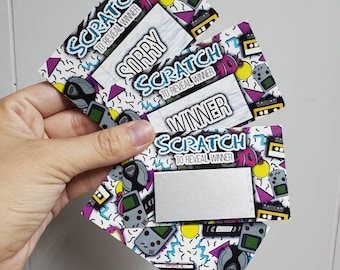 90s theme Scratch off Baby shower Bridal Shower Game | 90s | Be kind rewind | Retro | scratcher