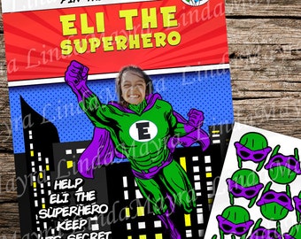 Digital Personalized Pin the mask on the superhero | superheroes | Pin Game  Not Instant Download - No physical item