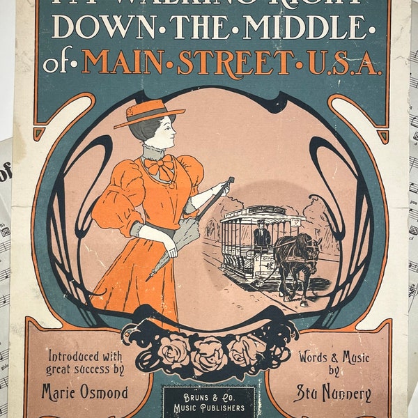 Main Street USA "Sheet Music" Cover (Art Print - 11" x 14")