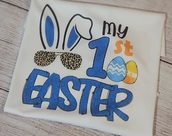 Baby Boy, My First Easter, Boy First Easter, Newborn bodysuit, Baby Boy Easter Bodysuit, 1st Easter,  Easter Bunny Shirt, baby easter