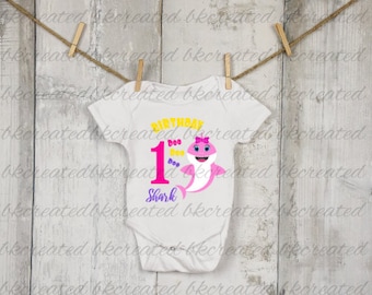 Birthday Shirt, Shark Custom Shirt, Pink baby shark, Blue baby Shark, Shark Birthday, Girl baby shark, Personalized, 1st birthday,