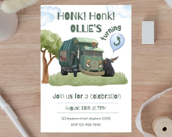 Trash Truck Birthday Invitation Trash Truck Netflix Birthday Invitation Trash Truck kids birthday editable kids trash truck birthday invite
