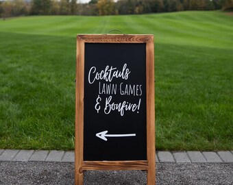 Cocktail Hour Sign SVG | Wedding Sign SVG | Wedding Digital Download | Cocktails Lawn Games & Bonfire