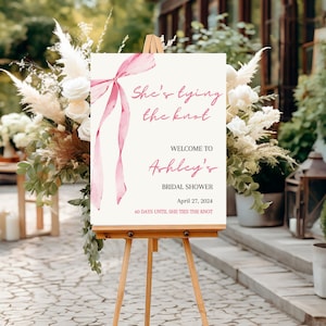 Segno di benvenuto per l&#39;addio al nubilato con fiocco, segno di matrimonio con fiocco rosa per l&#39;addio al nubilato civetta