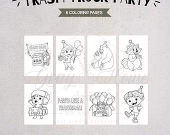 Trash Truck coloring pages | kids birthday activity sheets | trash truck Netflix | birthday coloring sheets