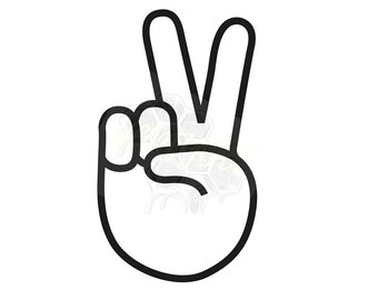 Peace Hand Outline Etsy