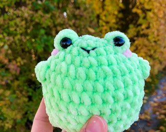 Süßer mini Frsoch, gehäkeltes Kuscheltier, Plüschtier, Amigurumi, handgemacht, weich, Stressball, flauschig, Geschenk