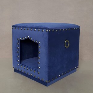 Pettoman pet friendly ottoman Navy pioni