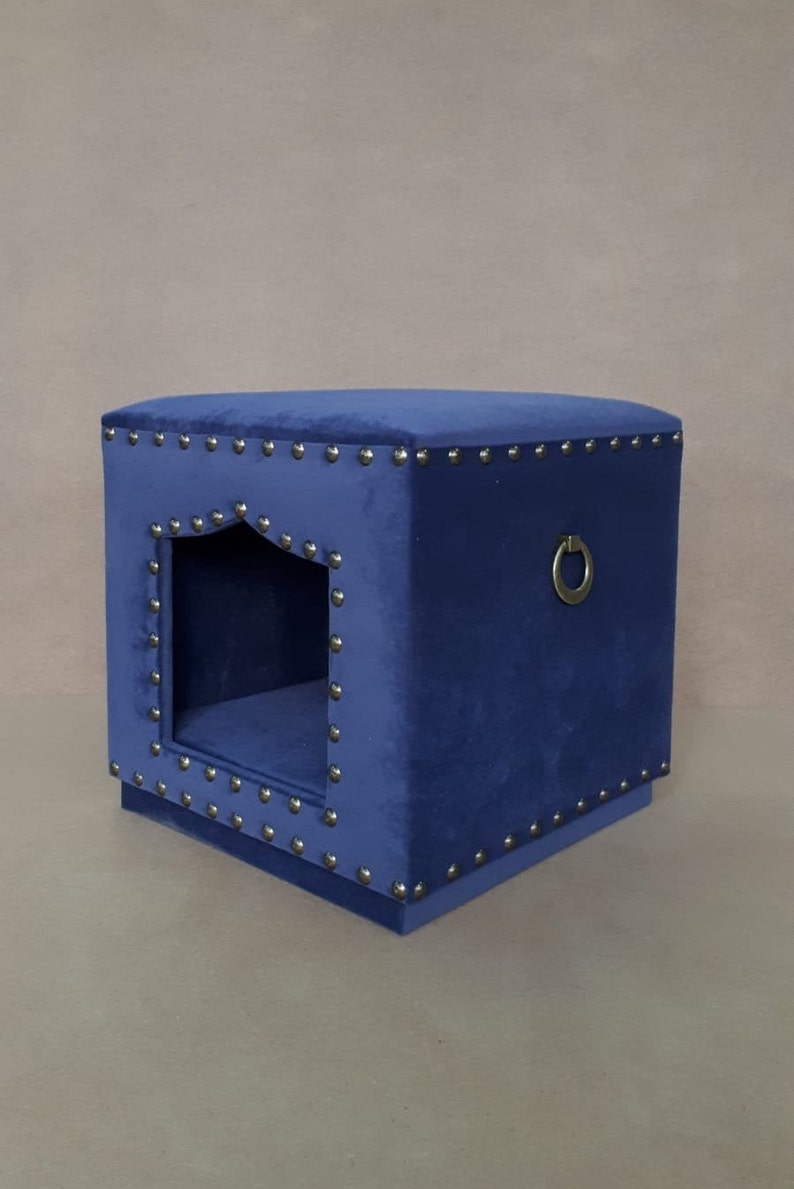 Pettoman pet friendly ottoman Navy pioni