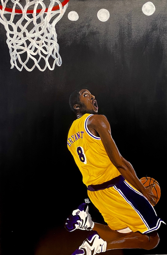 Kobe Bryant Dunking Painting, Kobe Bryant 8, Kobe Lakers Art, Original Kobe  Painting, Kobe 8 Lakers Art, Kobe Adidas, Kobe Art