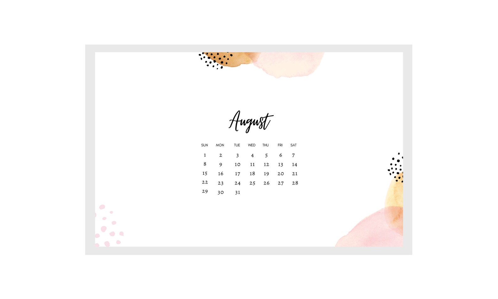 Calendario mensual 2021-2022 / Fondo de pantalla de escritorio | Etsy