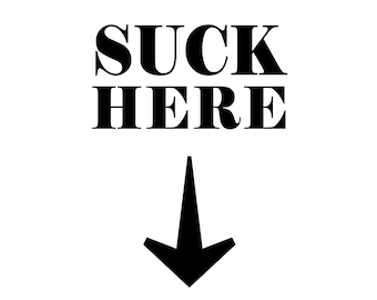 Suck Here & Arrow - Temporary Tattoo 2 Pack