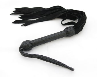 Soft Suede Flogger for Spank and Sensation Play - Luxury Beginner Flogger with 12 Falls
